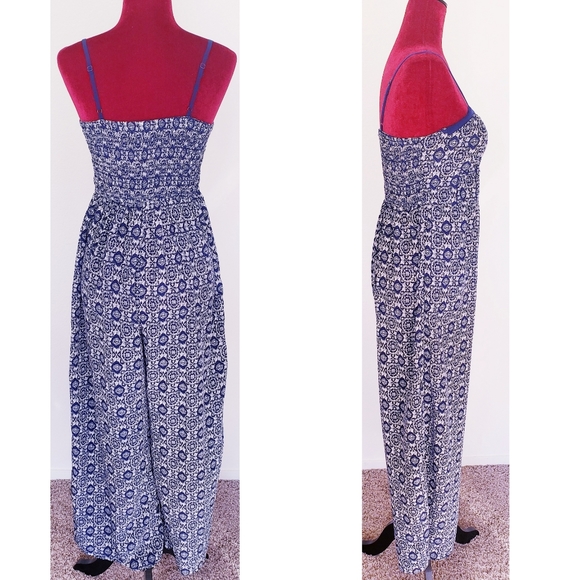 XHILARATION BRALETTE BLUE/WHITE JUMPSUIT - Picture 3 of 3